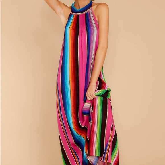 Judith March rainbow stripe halter maxi dress - Picture 6 of 8